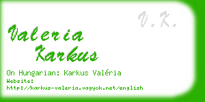 valeria karkus business card